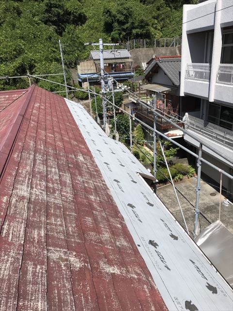 沼津市ルーフィング敷き