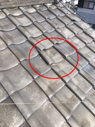 沼津瓦屋根ズレ