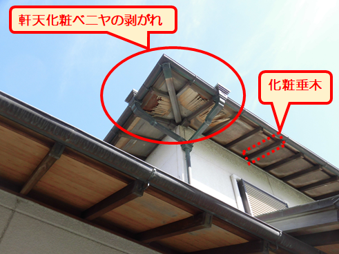 三島台風雨樋破損