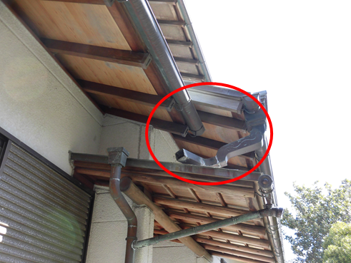 沼津雨樋接続不具合