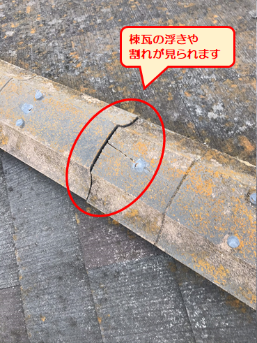沼津棟瓦割れ浮き