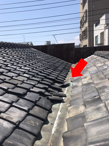 沼津市雨漏り瓦ズレ