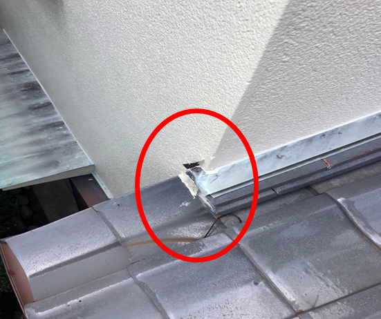 沼津市雨漏り角柱