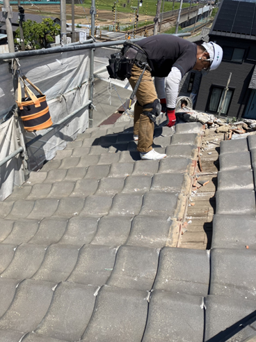 函南町葺き替え瓦撤去