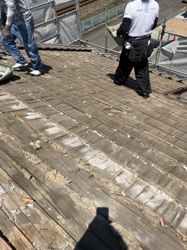 函南町葺き替え瓦撤去