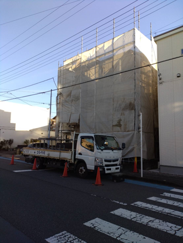 沼津市アパート塗装足場