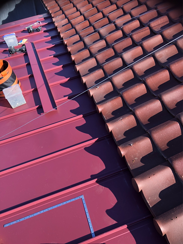 トタン屋根張り替え工事の様子