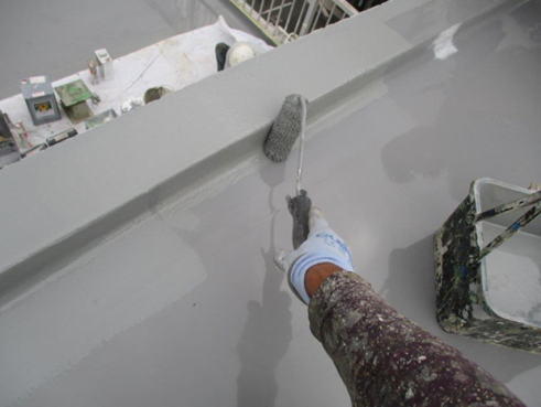 沼津市屋上雨漏りウレタン塗布