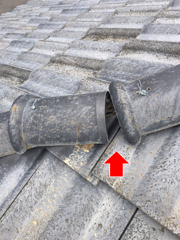 沼津市瓦屋根棟瓦ズレ