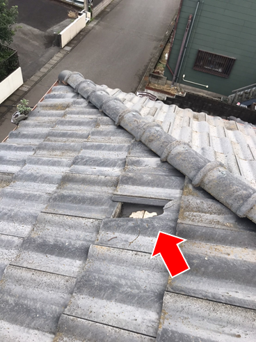 沼津市瓦屋根調査割れ