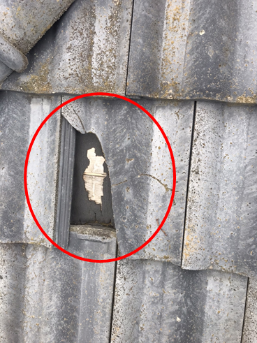 沼津市瓦屋根割れ