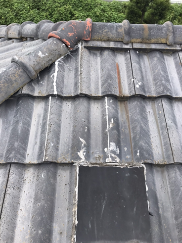 沼津市瓦屋根補修跡