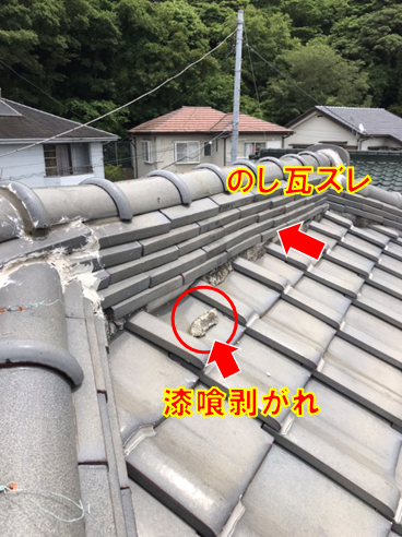 沼津市瓦屋根現場調査漆喰