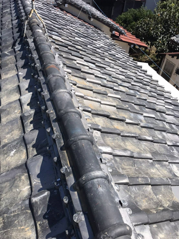 沼津市瓦屋根棟葺き直し