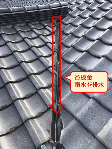 沼津市瓦屋根雨漏り谷