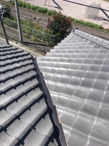 沼津市瓦屋根雨漏り谷交換