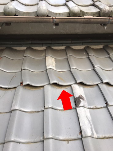 沼津市瓦屋根雨漏り瓦ズレ