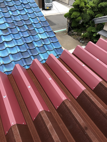 沼津市倉庫折板屋根補修