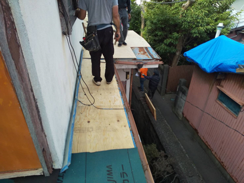 沼津市雨漏り野地板