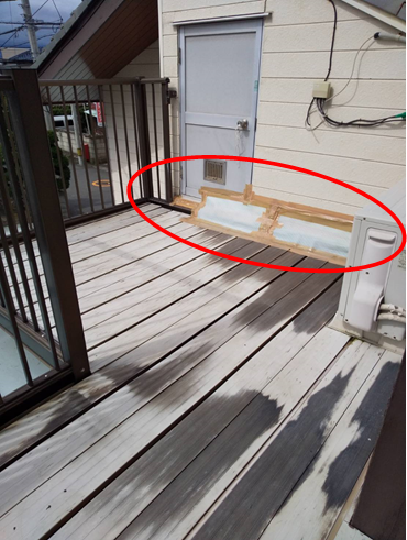 沼津雨漏り箇所応急処置