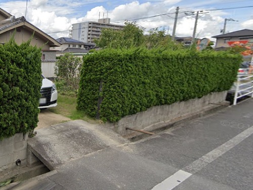 外構工事駐車場入り口工事前