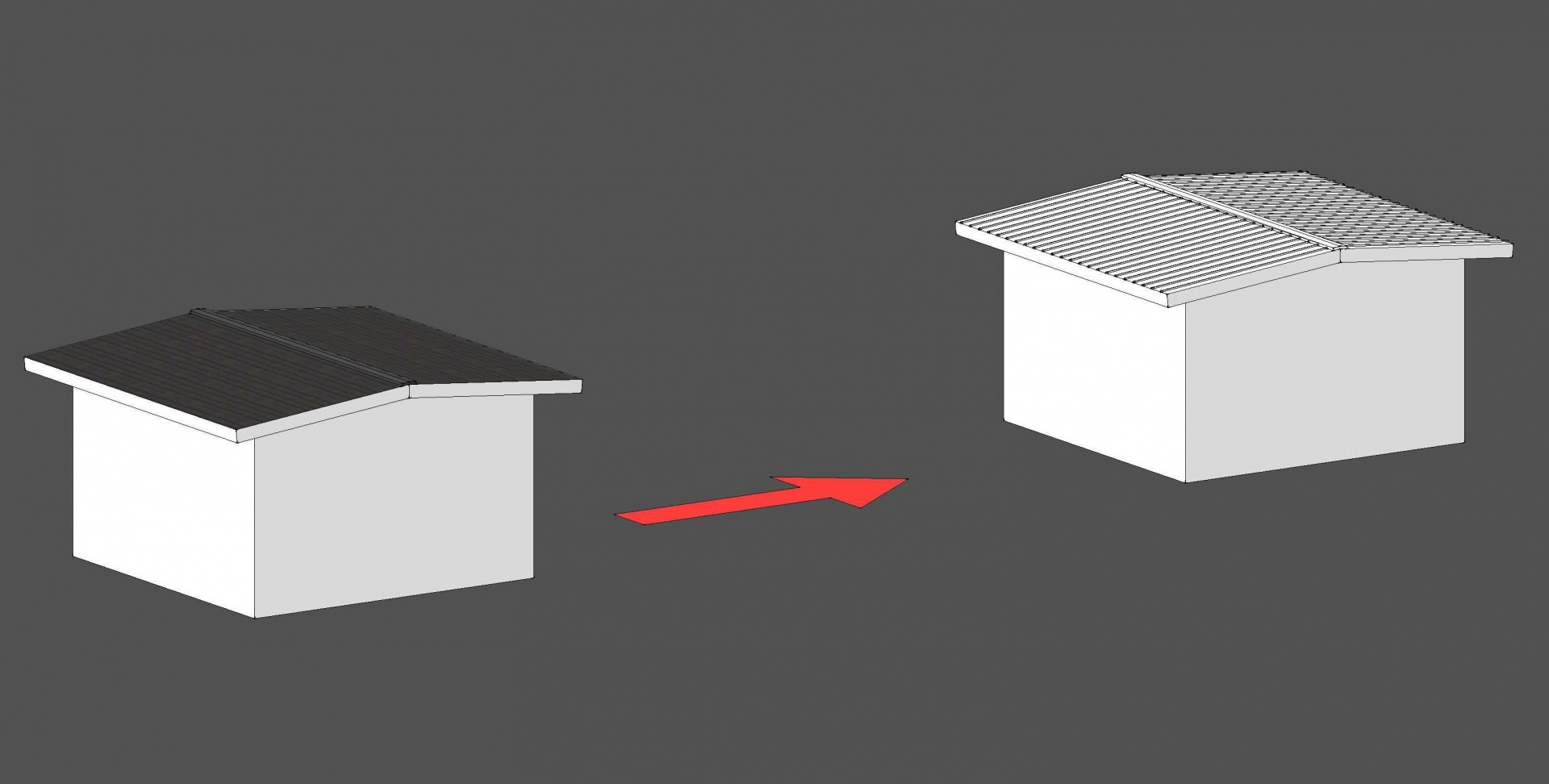 勾配を変えずに屋根葺材を変える