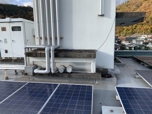 福山市の施設で雨漏り調査！無料で雨漏りトラブルを調べます雨漏り発生箇所屋上