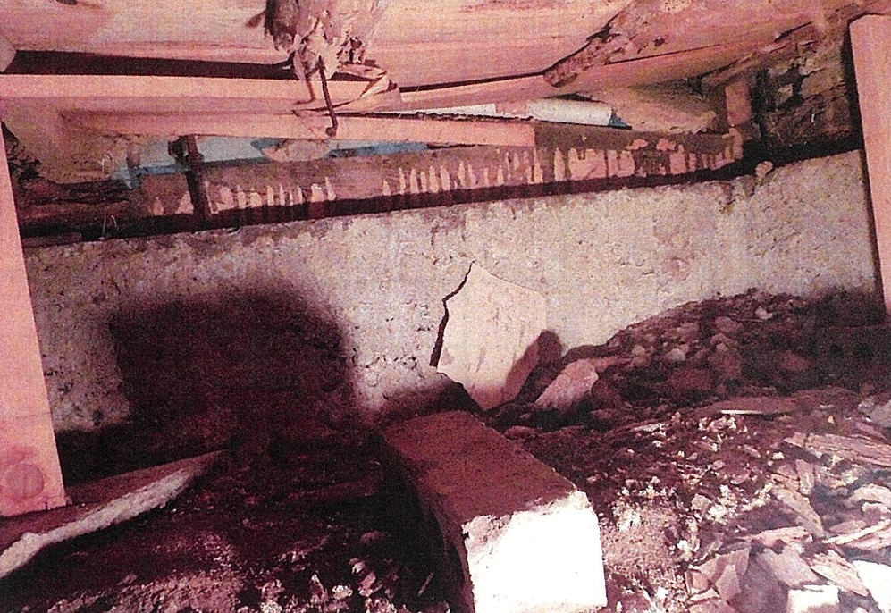 雨漏り箇所ダメージ床下