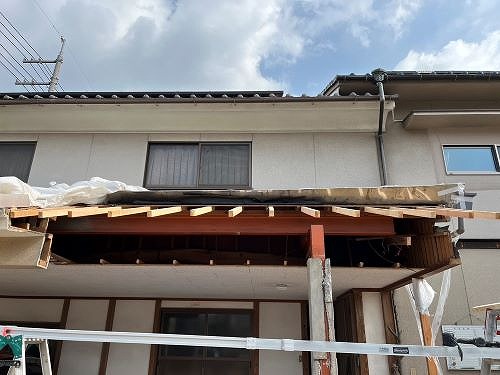 福山市にて屋根の増築工事
