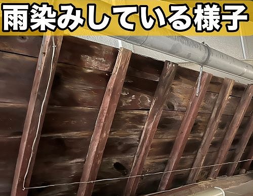 福山市の一軒家にて母屋と離れを繋ぐ陸谷板金に亀裂！雨漏り調査