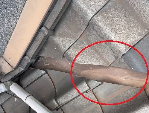 福山市にて谷板金と瓦屋根調査