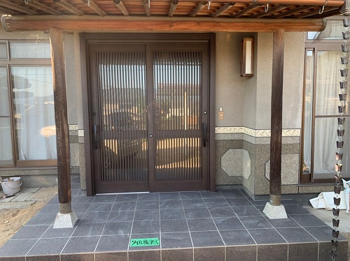 福山市玄関ポーチタイル張り替え後