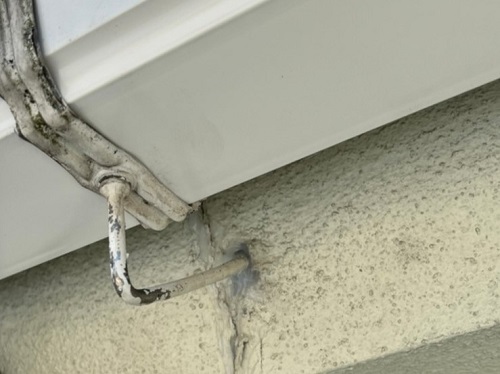 福山市雨どい架け替え工事軒樋設置