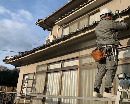 水勾配をとる糸張り