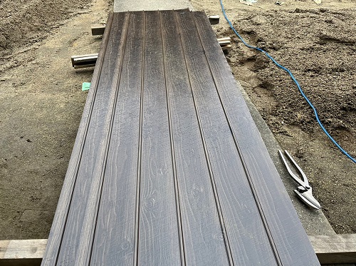 福山市でヨドコウの『ヨドプリント』を使用した外壁張り替え工事外壁材ヨドコウヨドプリント土佐焼杉