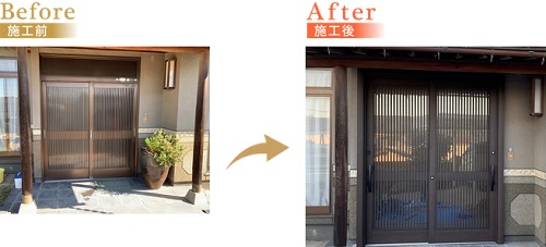 福山市玄関ドアリフォームビフォーアフター