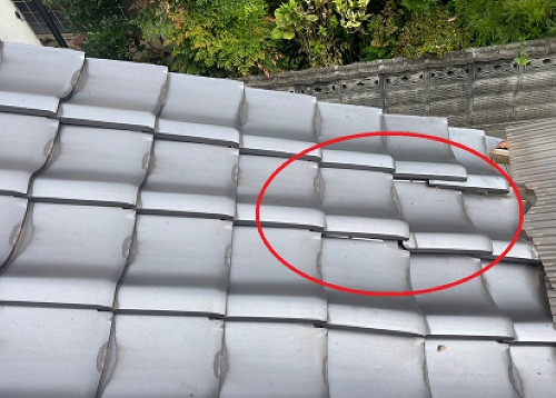 福山市瓦屋根の破損調査