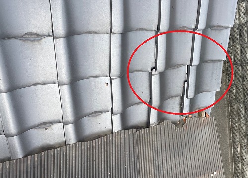 福山市瓦屋根の破損調査