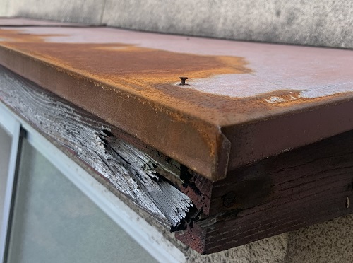 福山市庇板金工事前