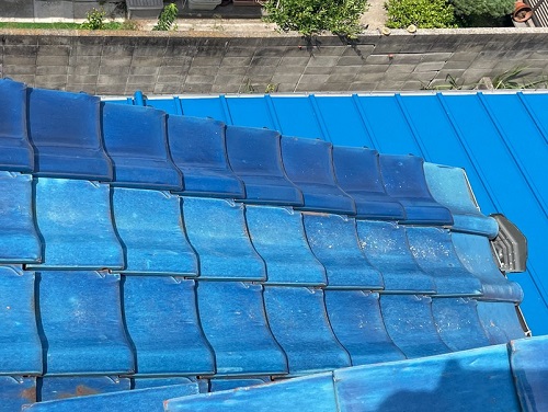 福山市釉薬瓦工事瓦差し替え