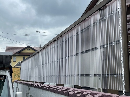 福山市カーポート壁材取り替え工事