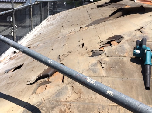 福山市屋根リフォーム既存瓦撤去