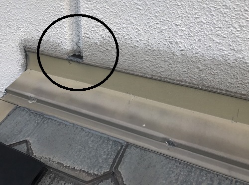 尾道市ビルスレート屋根雨漏り調査外壁