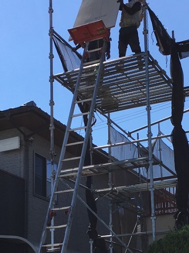 福山市屋根リフォーム下地運搬