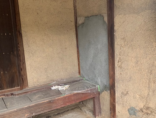 福山市納屋内側補修工事前