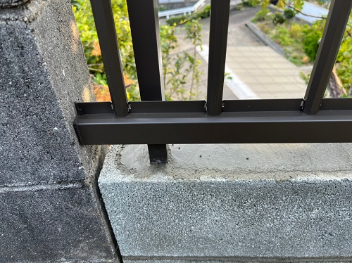 福山市エクステリア工事リクシルハイサモアアルミ製フェンス詳細