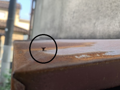 福山市庇金属屋根の釘