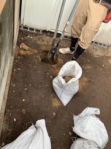 福山市テラス囲いサニージュ設置整地