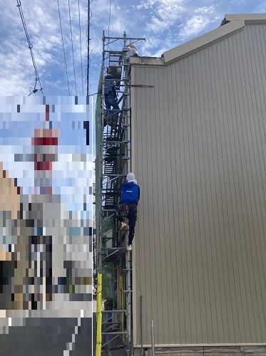 福山市雨漏り工事足場の架設