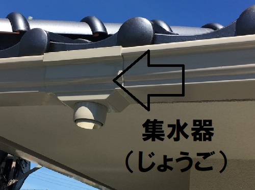福山市雨樋取り替え工事集水器じょうご